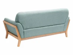 Sofá nórdico 2 plazas azul claro patas madera YOKO < Miliboo Online