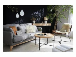 Sofá nórdico 3 plazas desenfundable patas madera OSLO < Miliboo Best