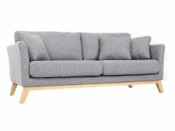 Sofá nórdico 3 plazas desenfundable patas madera OSLO < Miliboo Best