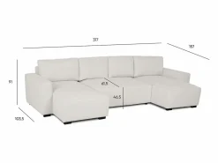 Sofá 5 Plazas - Chaise Longue con Cama Panorámica (317 x 157 x 91 cm) - JORDAN < Hot