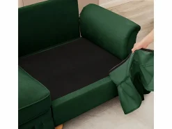 Sofá 3 Plazas Chenille Mid-Century, Funda Extraíble y 3 Cojines, 272x83.5x93cm, < DripeX Outlet