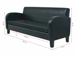Sofá 3 plazas cuero artificial < Clicnbuy Hot