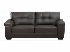 Vente-unique Todos Los Sofás|Sofá - 3 Plazas * Sofá 3 plazas de piel de becerro en color marrón HAZEL Marru00f3n chocolate