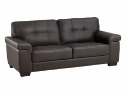 Vente-unique Todos Los Sofás|Sofá - 3 Plazas * Sofá 3 plazas de piel de becerro en color marrón HAZEL Marru00f3n chocolate