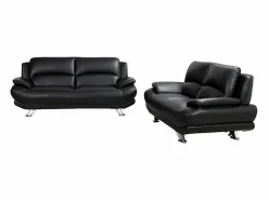 Vente-unique Conjunto Sofás | Sofá 3+2 plazas de piel sintética en color MUSKO