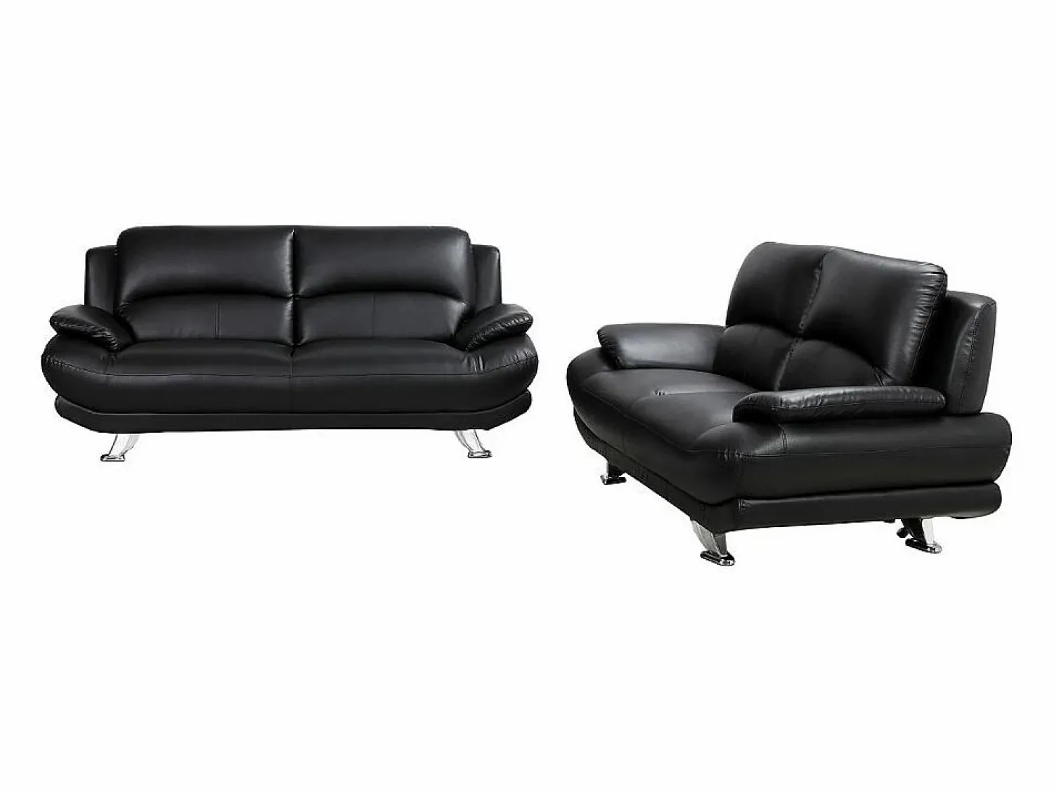 Vente-unique Conjunto Sofás | Sofá 3+2 plazas de piel sintética en color MUSKO