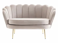 Sofá 2 plazas de terciopelo color con forma de concha DANDELION < Vente-unique Online