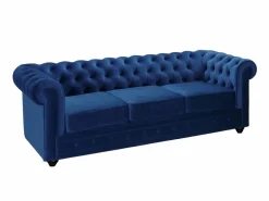 Sofá 3 plazas de terciopelo color azul noche CHESTERFIELD < Vente-unique Best