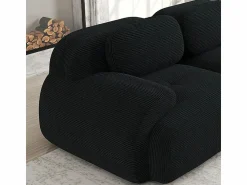 DripeX Sofá Modular|Sofás Club * Sofá 2 Plazas Modular de Pana Acanalada - con 2 Cojines - 208x103x75cm - Negro