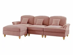 Sofá 3 plazas modular respaldo segmentado brazos florales chenilla < Discount