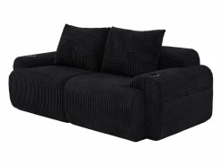 Sofá 2 plazas modular terciopelo acanalado, portavasos y bolsillo lateral, 200x99x80cm, < DripeX Hot