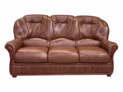 Sofá 3+1 plazas 100% piel de búfalo DAPHNE - Marrón < Vente-unique Online