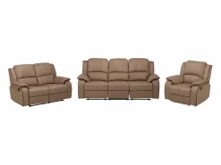 Sofá 3+2+1 plazas relax de microfibra HERNANI < Vente-unique Discount