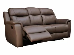 Vente-unique Conjunto Sofás | Sofá 3+2 plazas relax de piel en color marrón EVASION