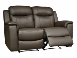 Vente-unique Conjunto Sofás | Sofá 3+2 plazas relax de piel en color marrón EVASION