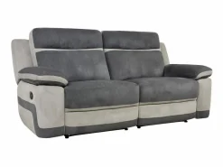 Sofá 3 plazas relax microfibra TALCA Antracita y gris claro < Vente-unique Best