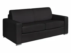 Sofá 3 plazas rápido en cuero - Cama de 140 cm - Colchón de 14 cm CALITO < Vente-unique Discount