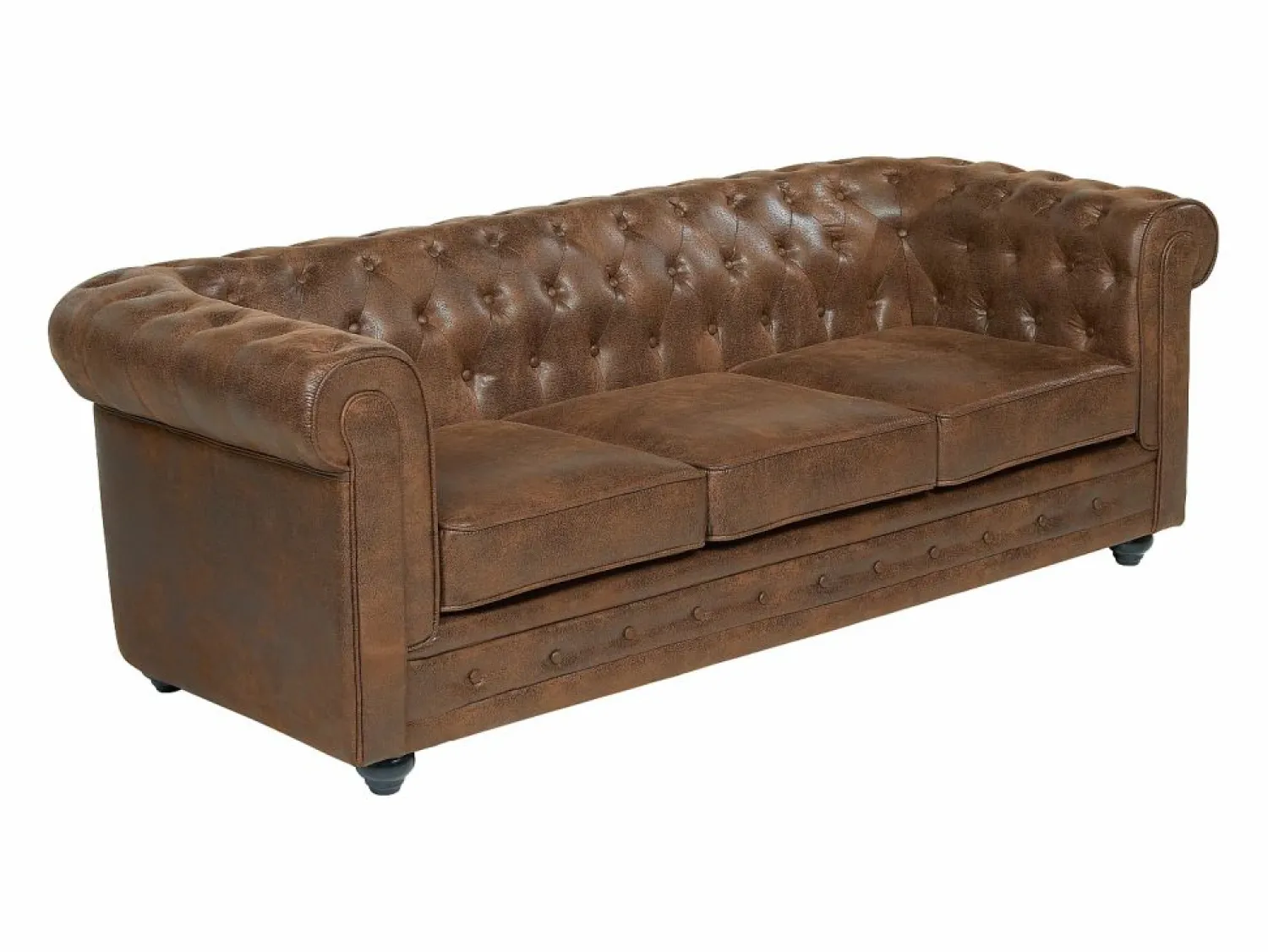 Sofá 3 plazas + 2 sillones CHESTERFIELD Microfibra < Vente-unique Online