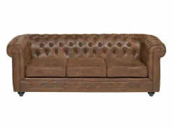 Sofá 3 plazas + 2 sillones CHESTERFIELD Microfibra < Vente-unique Online