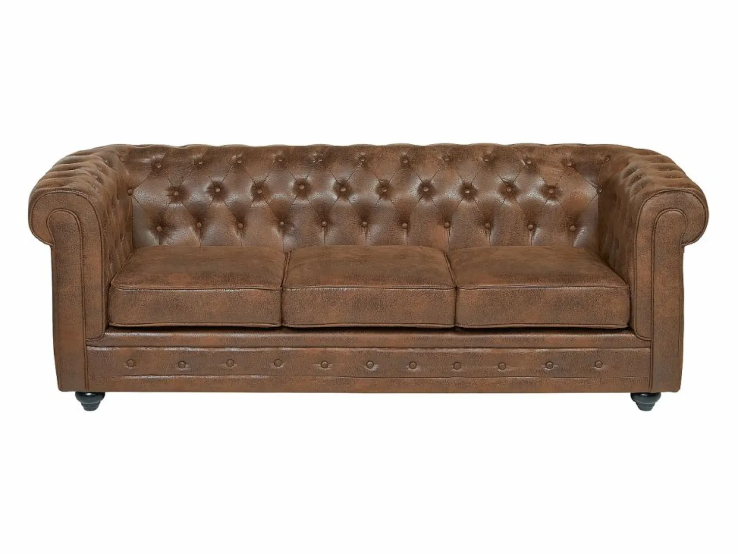 Sofá 3 plazas + 2 sillones CHESTERFIELD Microfibra < Vente-unique Online