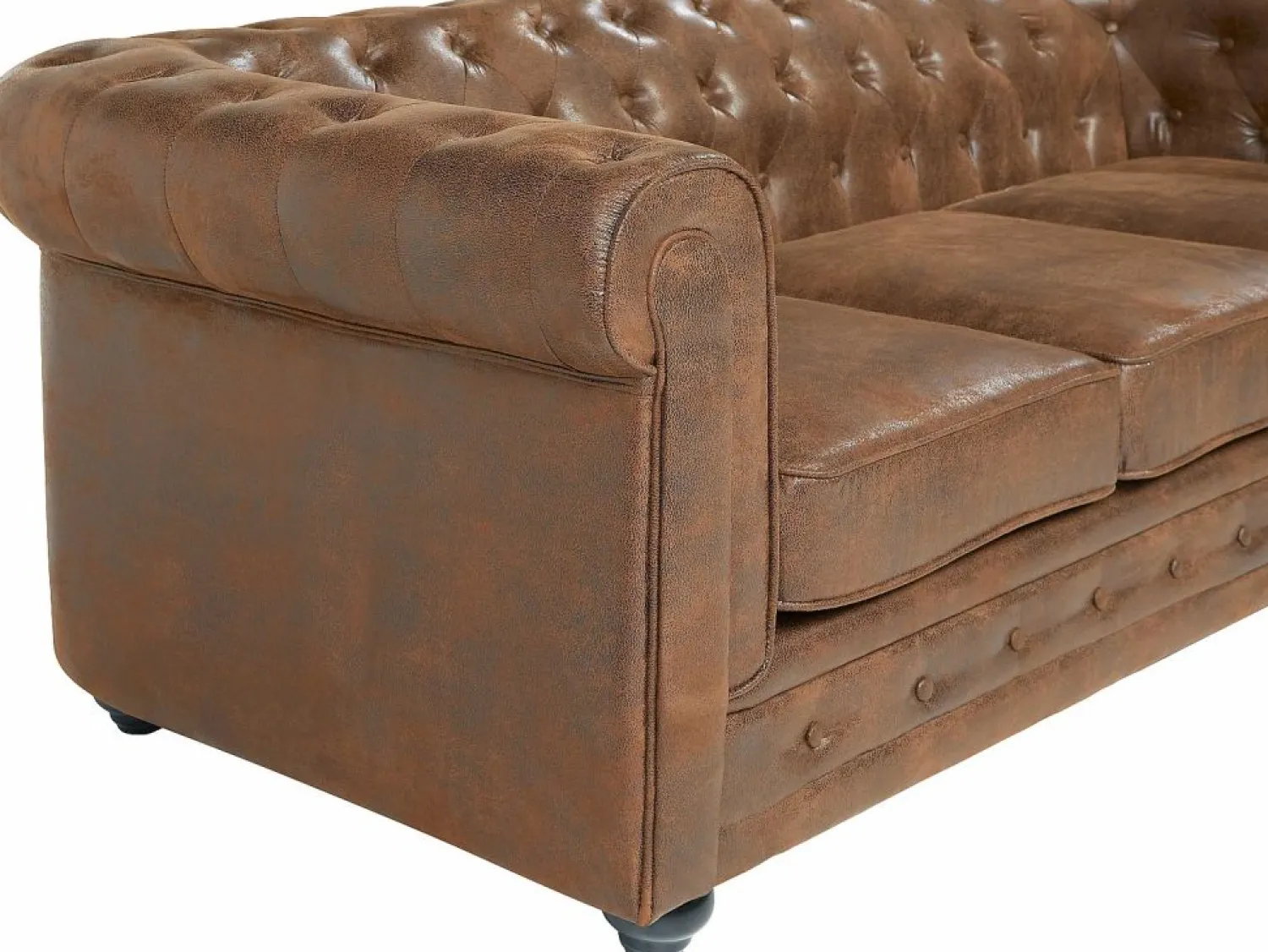 Sofá 3 plazas + 2 sillones CHESTERFIELD Microfibra < Vente-unique Online
