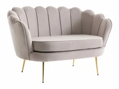 Sofá 2 plazas y sillón concha de terciopelo DANDELION < Vente-unique Best