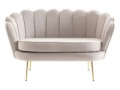 Sofá 2 plazas y sillón concha de terciopelo DANDELION < Vente-unique Best