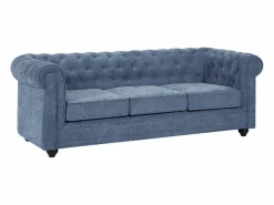Sofá 3 plazas y 2 sillones en tejido CHESTERFIELD < Vente-unique