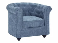 Sofá 3 plazas y 2 sillones en tejido CHESTERFIELD < Vente-unique