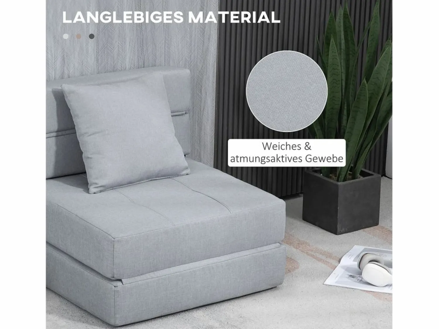 Sofá plegable 2 en 1, tejido de poliéster, (70 x 70 x 61 cm) < Clearance