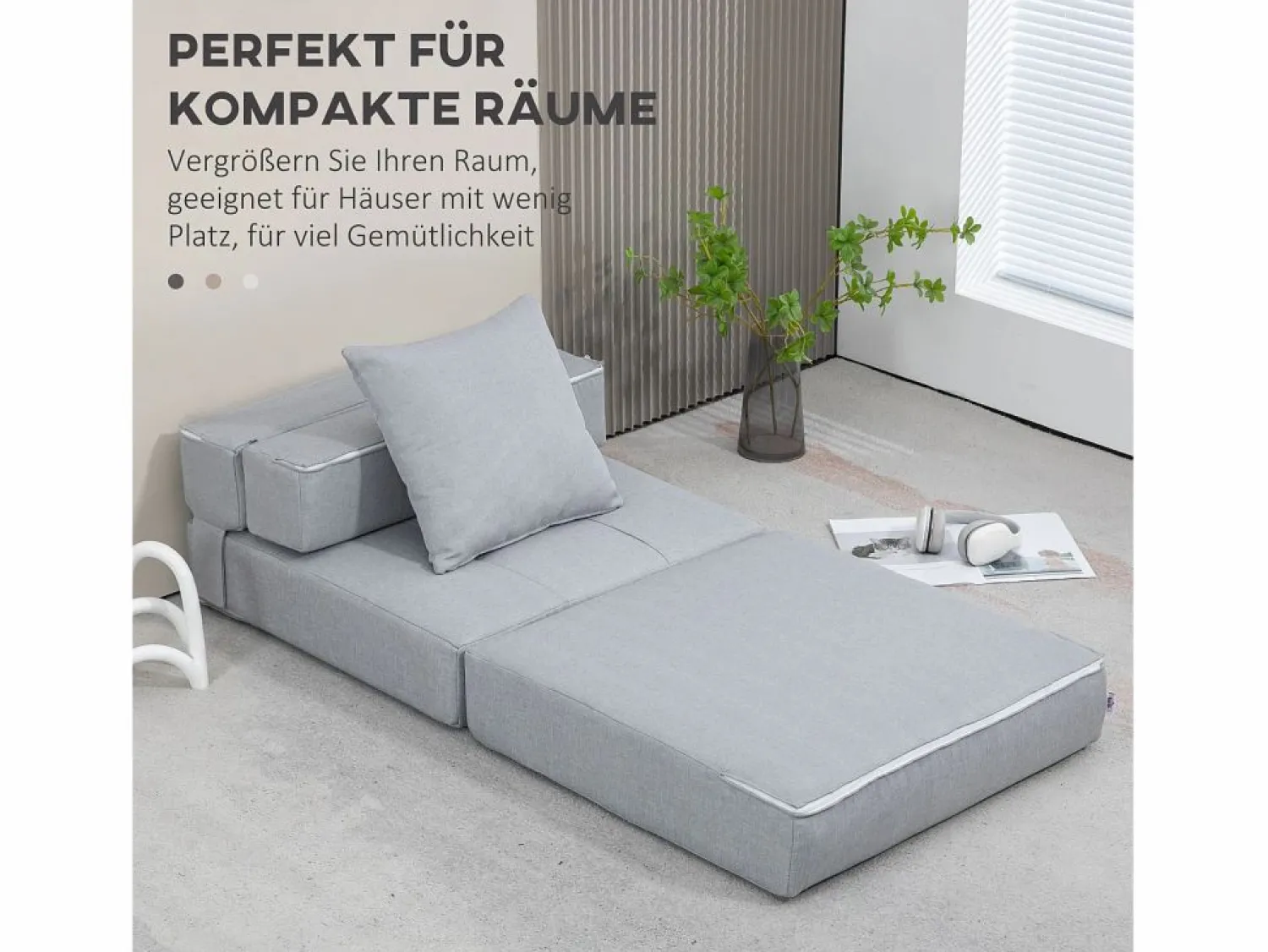 Sofá plegable 2 en 1, tejido de poliéster, (70 x 70 x 61 cm) < Clearance