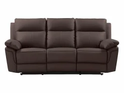Vente-unique Sofá Relax * Sofá 3 pl relax: manual de piel de búfalo marrón PAKITA Marru00f3n chocolate