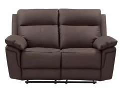 Vente-unique Sofá Relax | Sofá 2 pl relax: manual de piel de búfalo marrón PAKITA