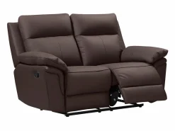 Vente-unique Sofá Relax | Sofá 2 pl relax: manual de piel de búfalo marrón PAKITA