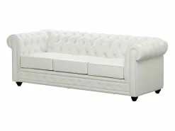 Sofá 3p + 1 sillón CHESTERFIELD - Piel sintética - < Vente-unique New