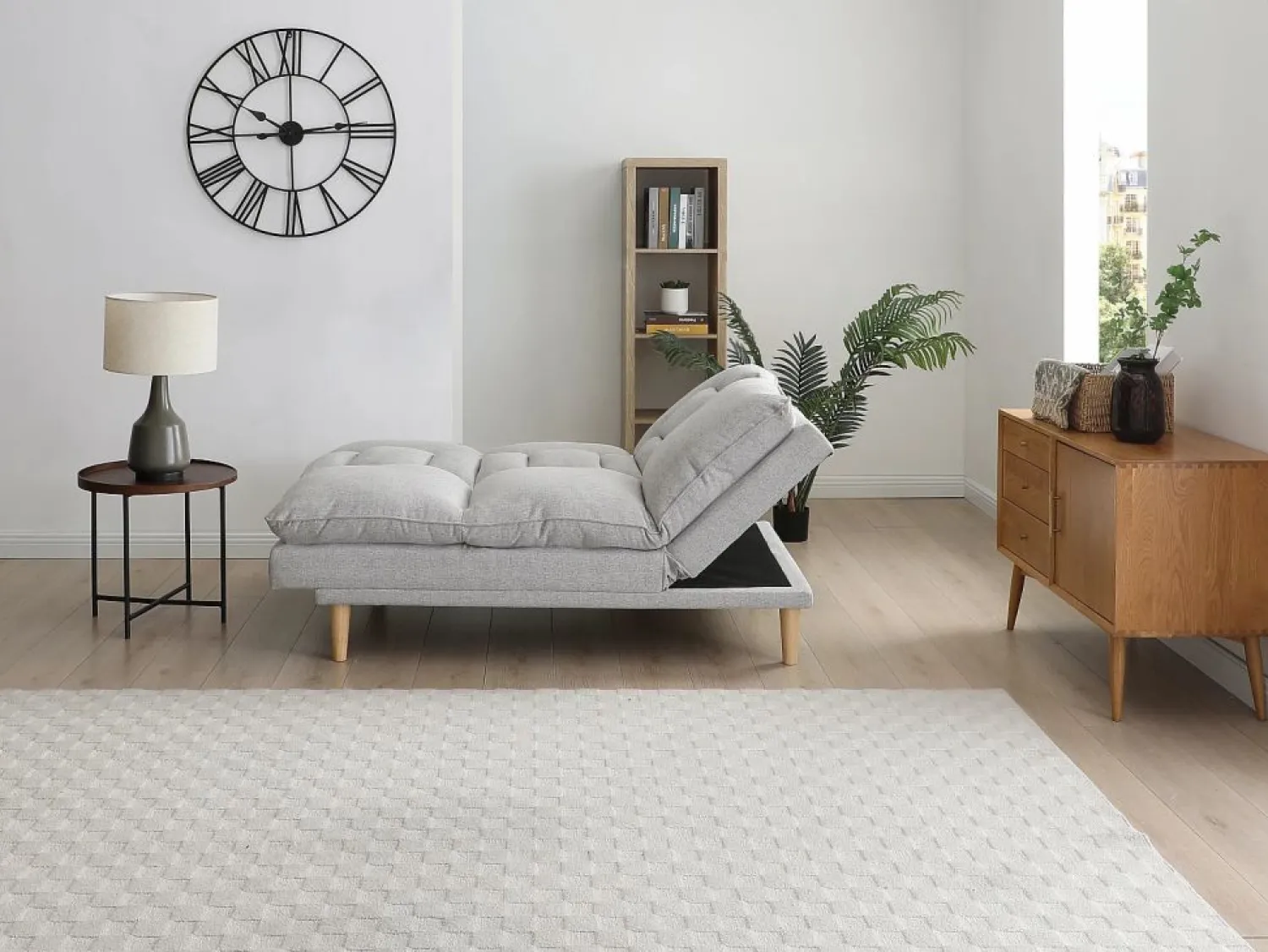 Sofá reclinable de 3 plazas convertible clic-clac en tejido PALOBU < Vente-unique New