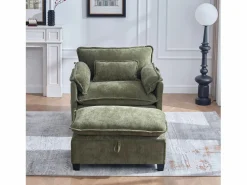 Sofá recto - Sofá con bolsillos laterales y reposapiés con espacio de almacenamiento - para sala de estar y dormitorio <
