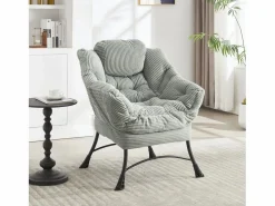 Sofá recto - Sofá de 1 plaza con bolsillos laterales y reposapiés - para dormitorio y sala de estar < Hot
