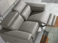 Angel Cerda Sofá Relax | Sofá relax 2 plazas piel gris oscuro 6121