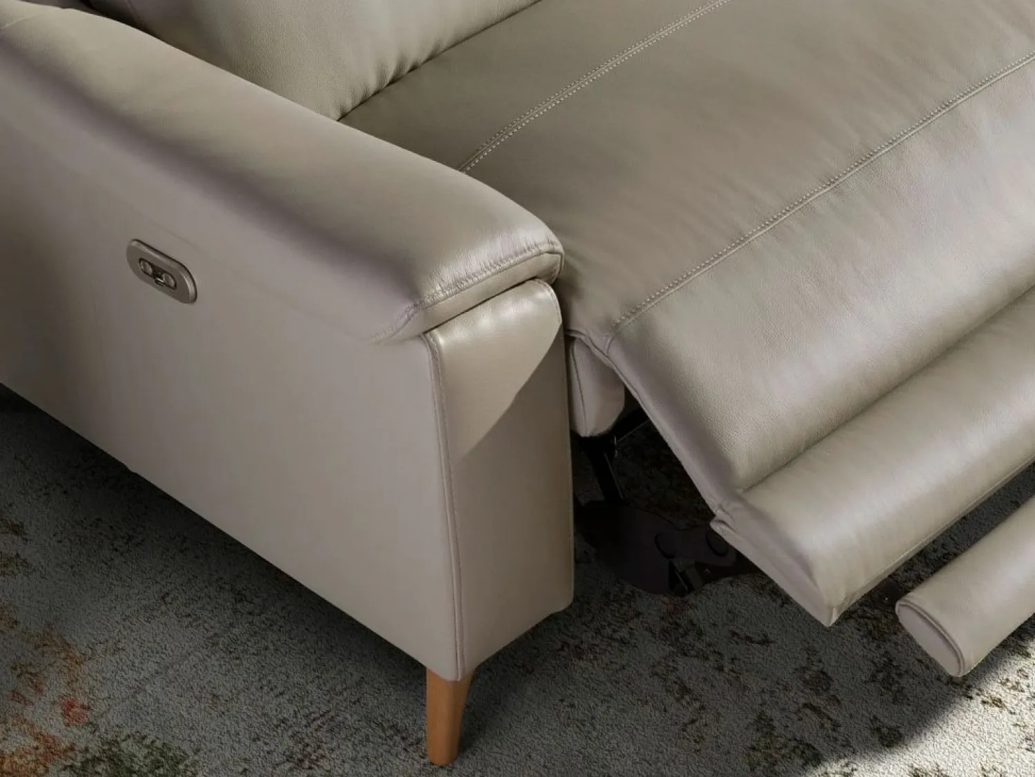 Angel Cerda Sofá Relax | Sofá relax 3 plazas piel gris taupe 6190