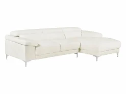 LINEA SOFA Todos Los Sofás|Sofá - 4 Plazas * Sofá rinconera de piel color ángulo derecho SOLANGE Blanco