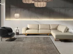 Angel Cerda Sofá De Piel * Sofá rinconera derecha piel arena 6203 Beige