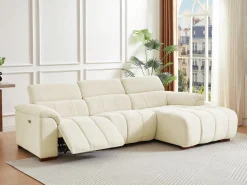 Sofá rinconera derecha relax eléctrico de tela efecto acolchado MOLPICA < Vente-unique Best