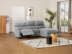 Sofá rinconera derecha relax eléctrico de tela LUNANO < Vente-unique Online