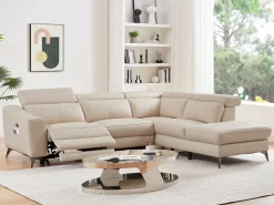 Sofá rinconera derecha relax eléctrico de cuero FORLO < Vente-unique Best