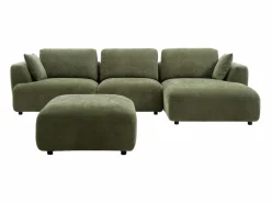 Vente-unique Sofá Modular * Sofá rinconera derecha y puf en tejido TINDRALO Verde
