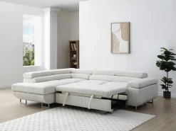 Vente-unique Todos Los Sofás|Sofá De Terciopelo | Sofá rinconera izquierda de terciopelo NURAZIO