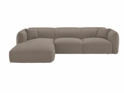 Maison Céphy Sofá Rinconera * Sofá rinconera izquierda de tela gris CAMILIO de Topo