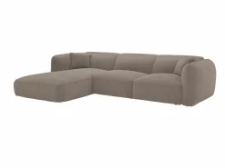 Maison Céphy Sofá Rinconera * Sofá rinconera izquierda de tela gris CAMILIO de Topo