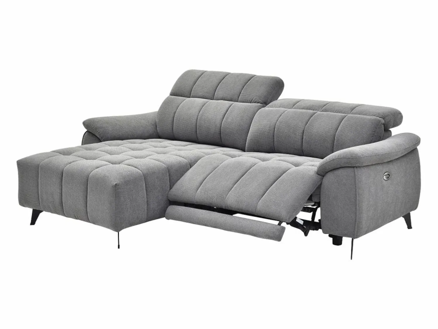 Sofá rinconera izquierda relax eléctrico en tela texturizada CELTIMO < Vente-unique Hot